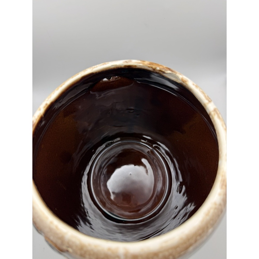 VTG McCoy Brown Drip Glaze Pottery Cookie Crock with Lid 8in Tall USA Made MCM - Picture 11 of 16